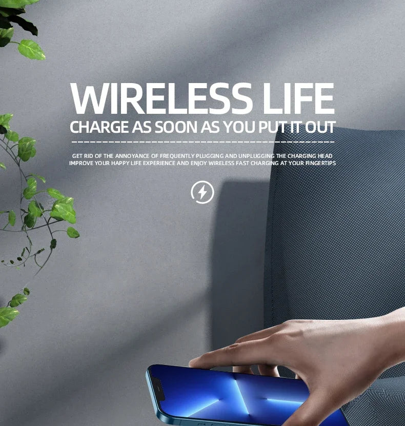 Alarm Clock Wireless Chargers Pad Phone Bedroom Lamp Night Light Desk Thermometer For iPhone 17 16 15 14 13 Fast Charging Dock