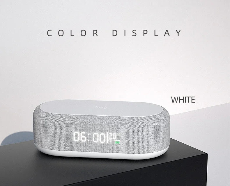 Alarm Clock Wireless Chargers Pad Phone Bedroom Lamp Night Light Desk Thermometer For iPhone 17 16 15 14 13 Fast Charging Dock